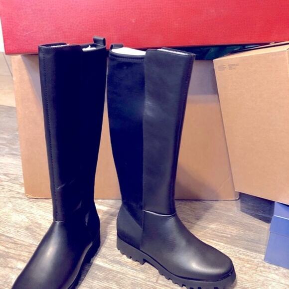 Donald J Pliner black calf high chunky heel boots US size 6 - Picture 2 of 5